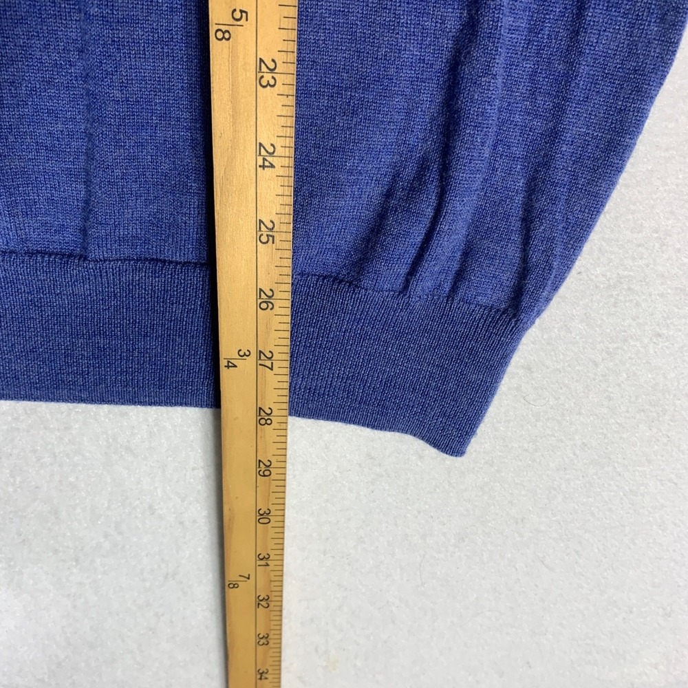 Peter Millar Sweater Men's Large Blue  1/4 Zip Merino Wool Golf Pullover - Picture 12 of 12